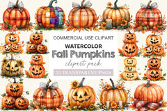 Fall Halloween Pumpkins Clipart Bundle - CraftNest - Digital Crafting and Art