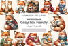Cozy Fox Family Clipart Bundle 2