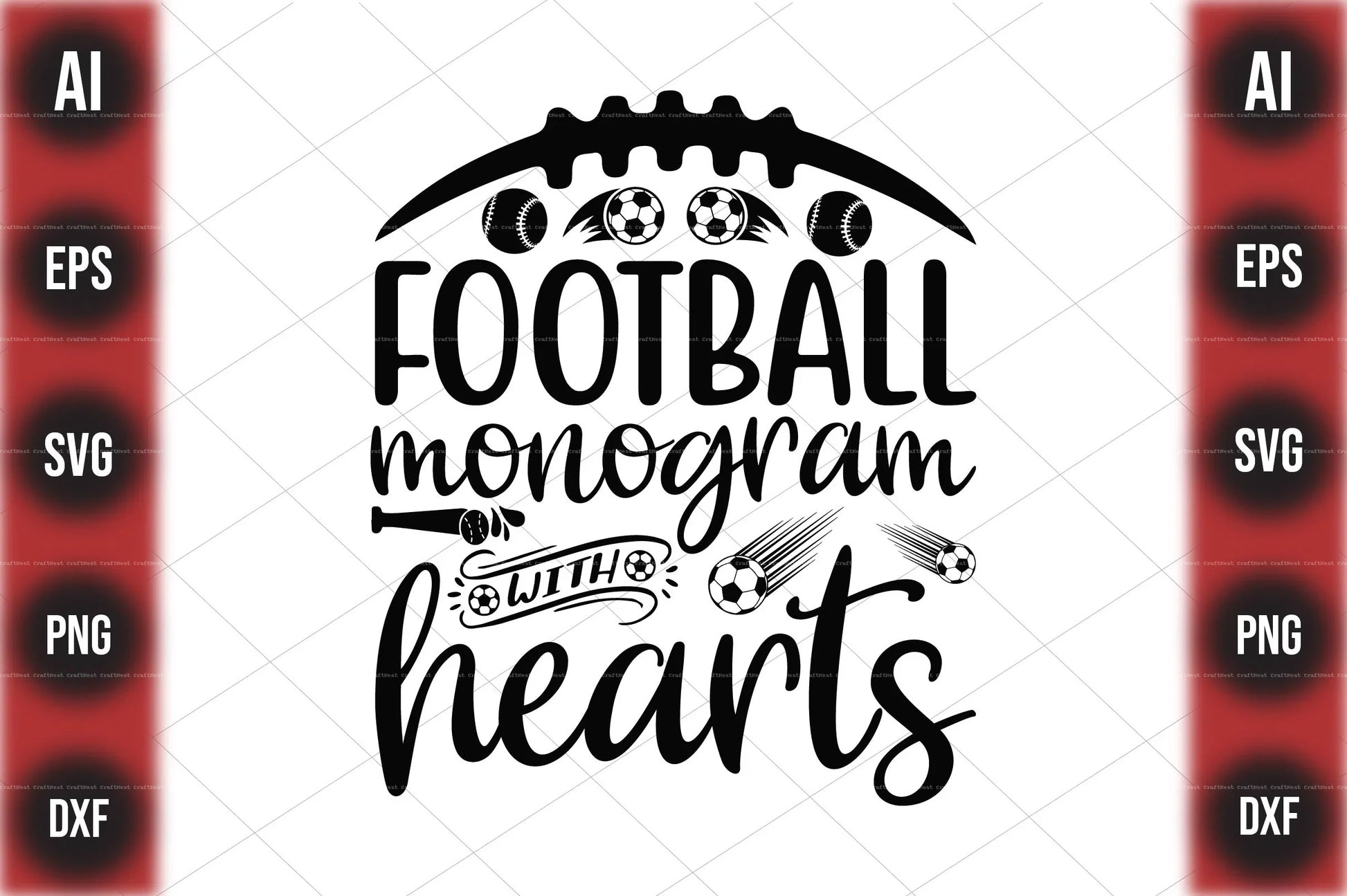 Football Design SVG Bundle 1 - CraftNest - Digital Crafting and Art