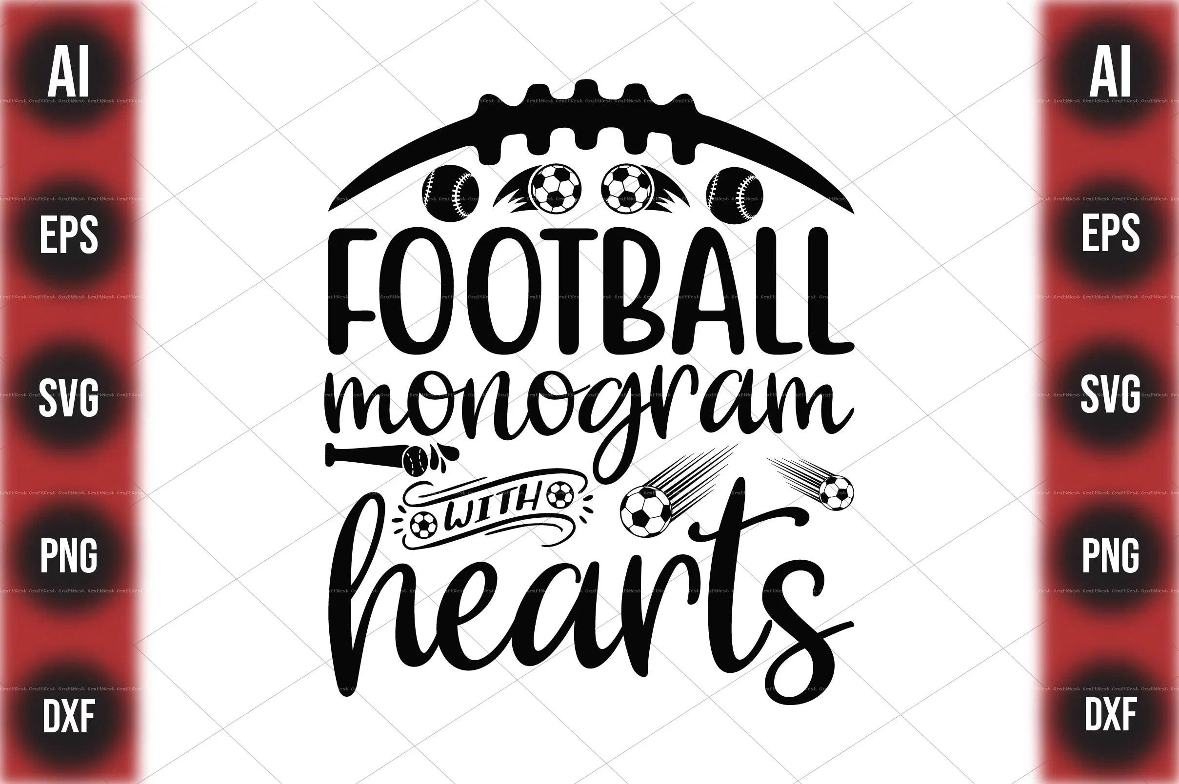 Football Design SVG Bundle 1 - CraftNest - Digital Crafting and Art