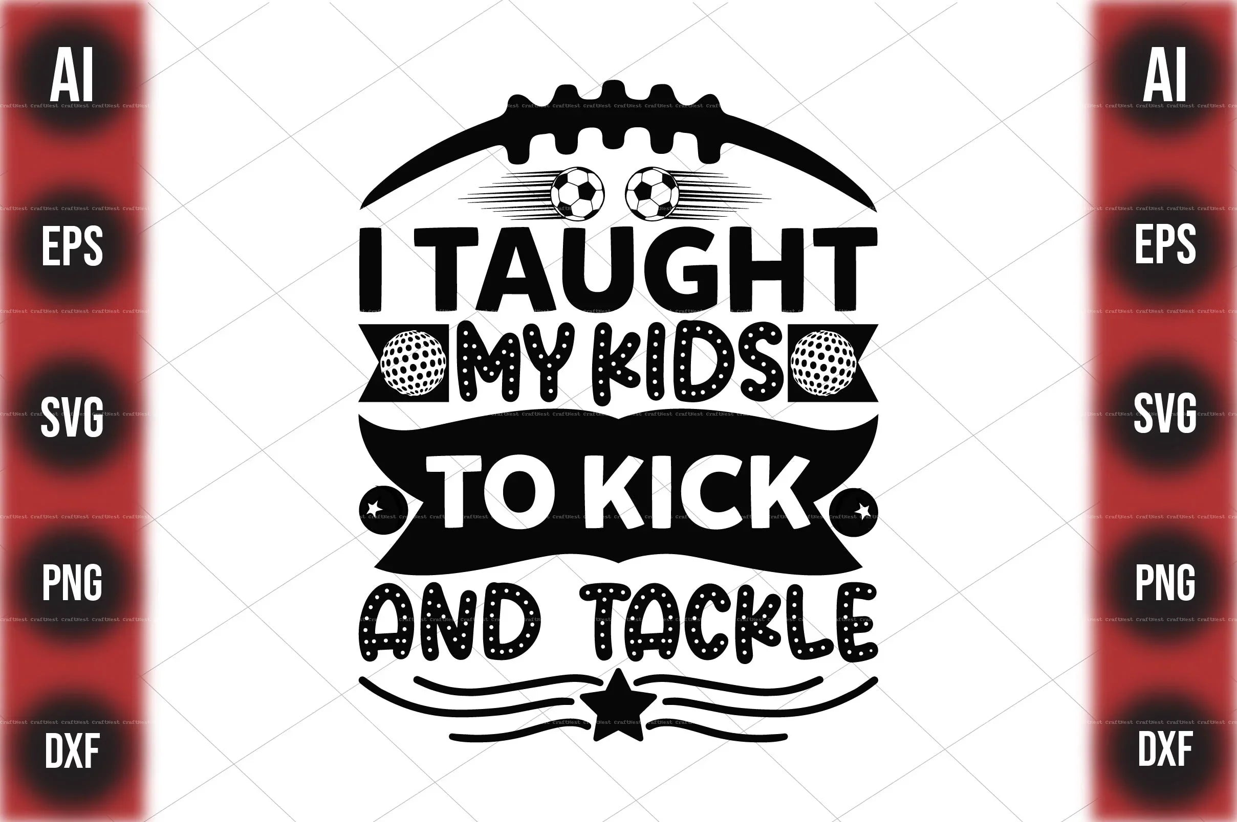 Football Design SVG Bundle 1 - CraftNest - Digital Crafting and Art