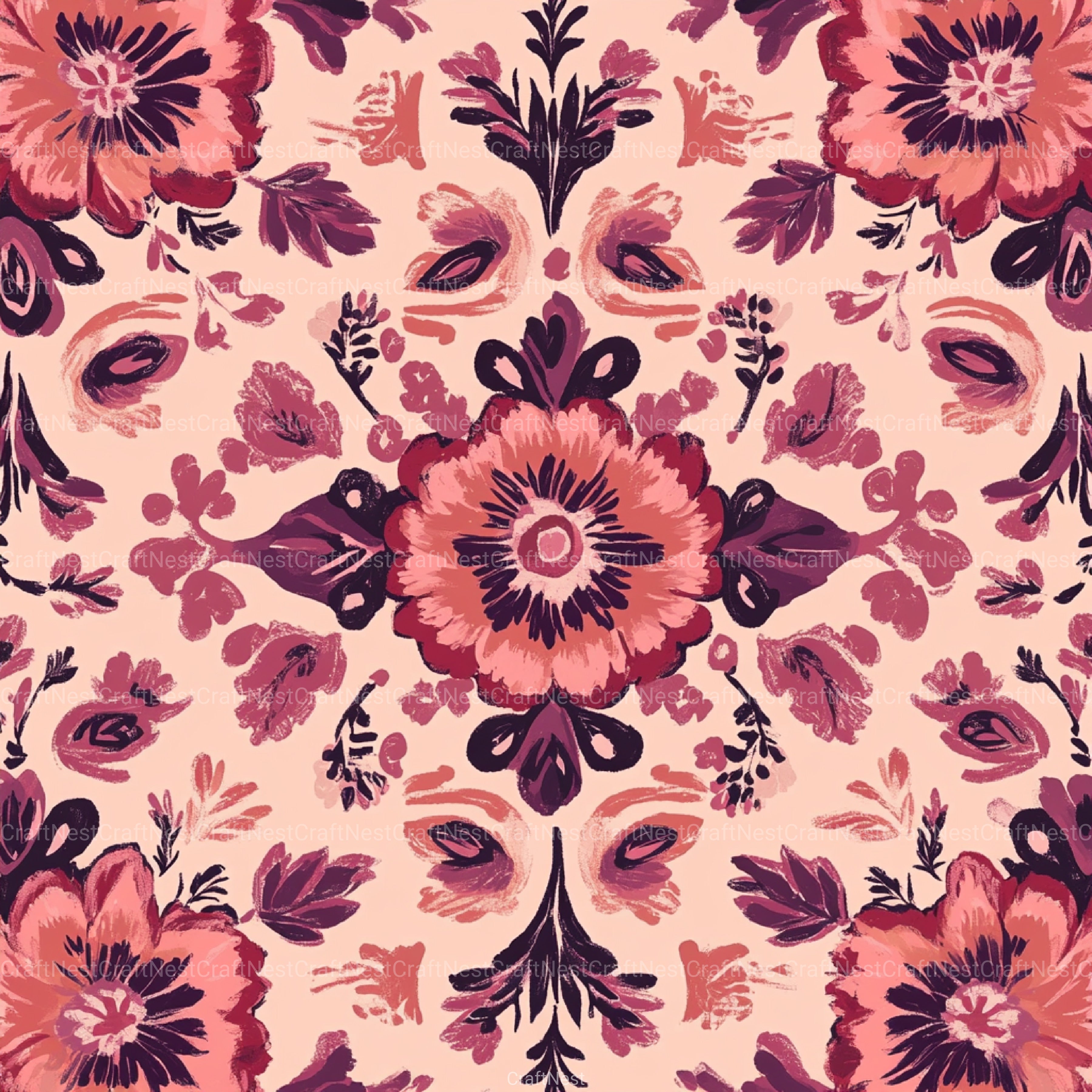 Boho Rose Tones Pattern Clipart Bundle - CraftNest - Digital Crafting and Art