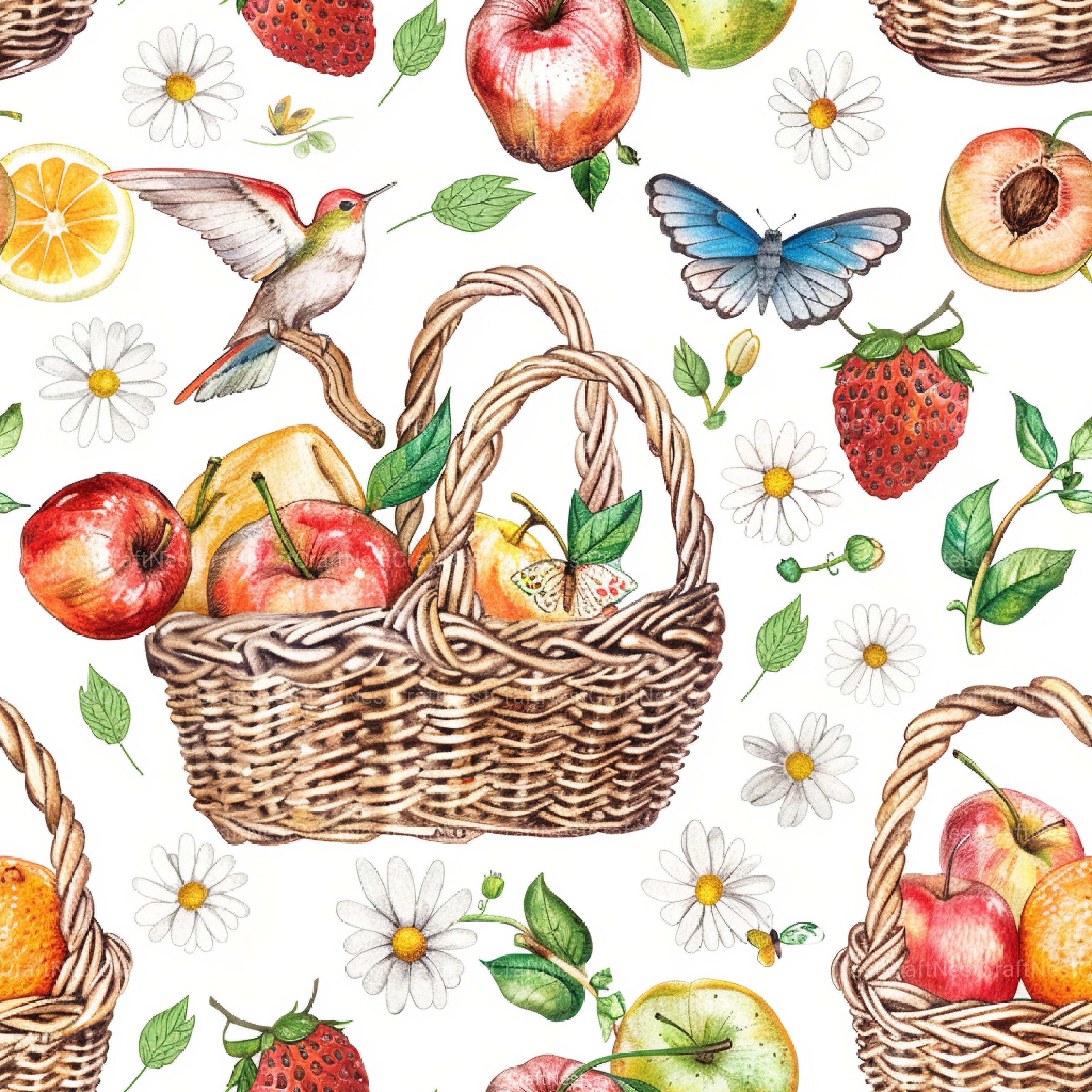 Picnic Time Whimsy Summer Pattern Clipart Bundle - CraftNest - Digital Crafting and Art