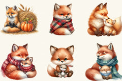 Cozy Fox Family Clipart Bundle 2 - CraftNest - Digital Crafting and Art