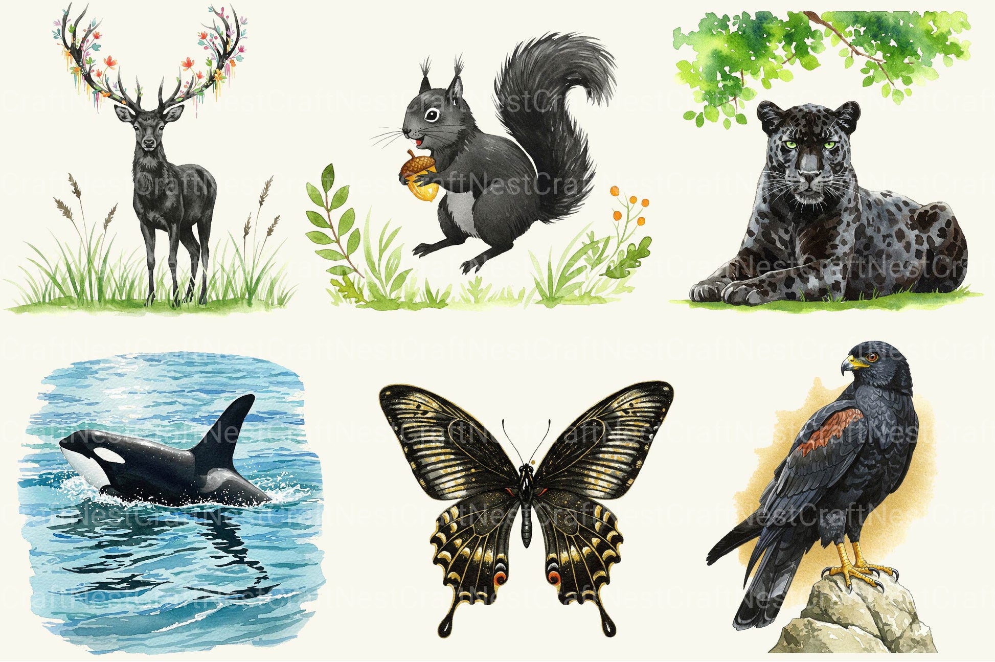 Black History Month Animals Clipart Bundle - CraftNest - Digital Crafting and Art
