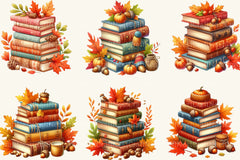 Fall Books Autumn Clipart Bundle - CraftNest - Digital Crafting and Art