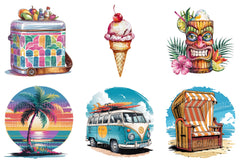 Retro Summer Clipart Bundle - CraftNest - Digital Crafting and Art