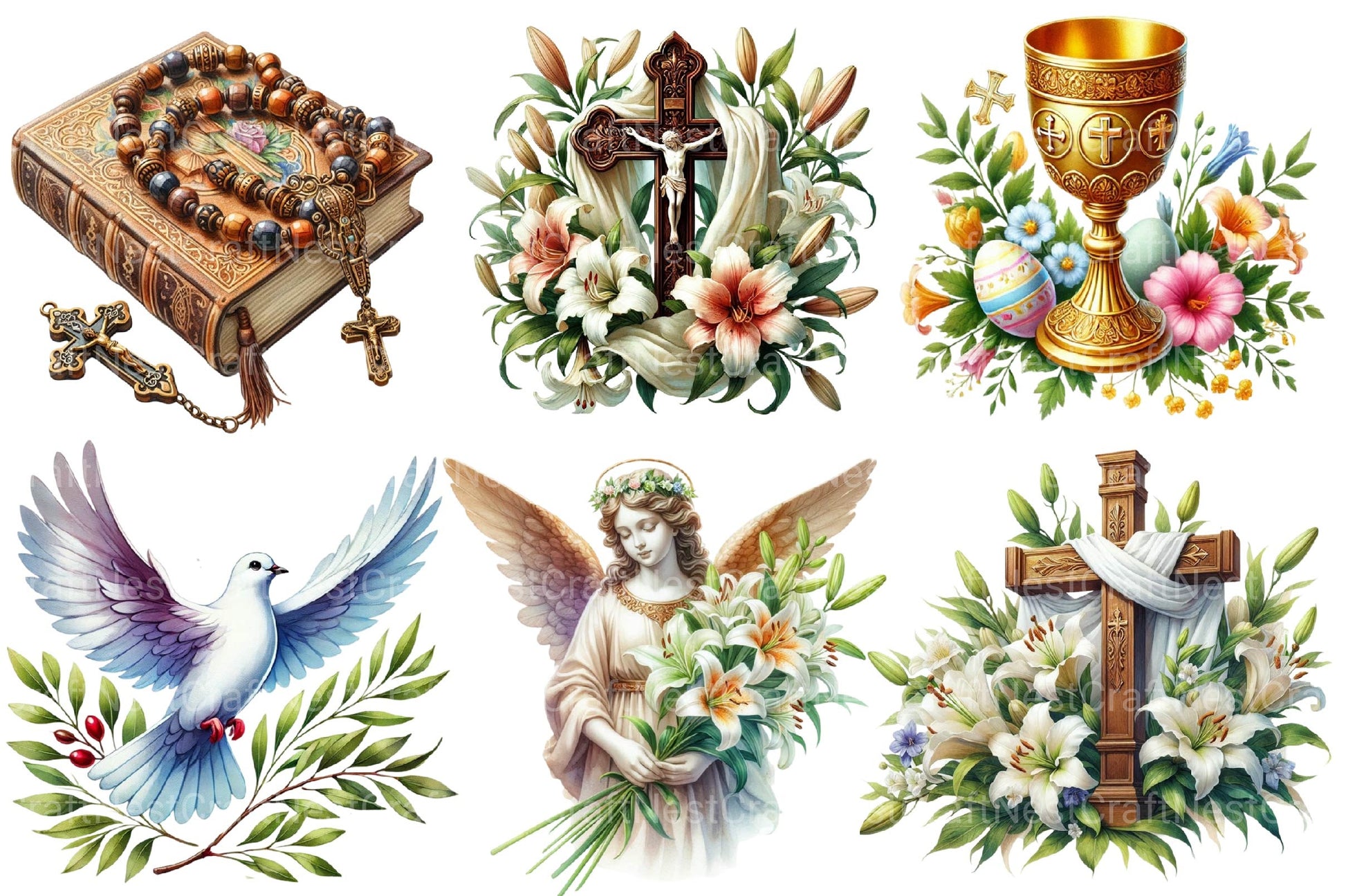 Antique Religious Easter Clipart Bundle 2 - CraftNest - Digital Crafting and Art