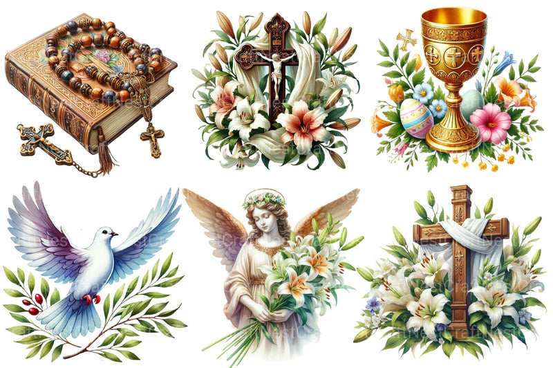Antique Religious Easter Clipart Bundle 2 - CraftNest - Digital Crafting and Art