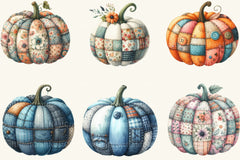 Autumn Patchwork Pumpkin Clipart Bundle 2 - CraftNest - Digital Crafting and Art