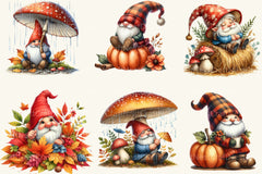 Autumn Gnomes Clipart Bundle 2 - CraftNest - Digital Crafting and Art