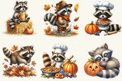 Autumn Raccoons Clipart Bundle 2 - CraftNest - Digital Crafting and Art