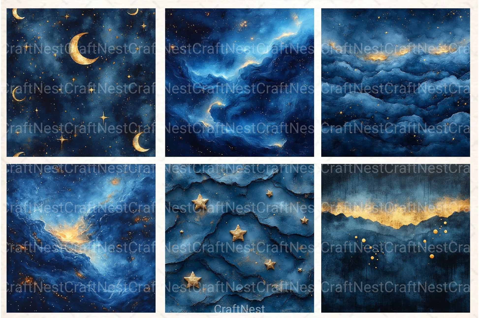 Gold Starry Grunge Digital Paper 4 - CraftNest - Digital Crafting and Art