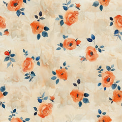 Orange & Blue Floral Pattern Clipart Bundle - CraftNest - Digital Crafting and Art