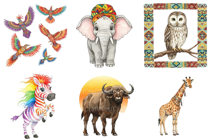 Black Month Animals Clipart Bundle - CraftNest - Digital Crafting and Art