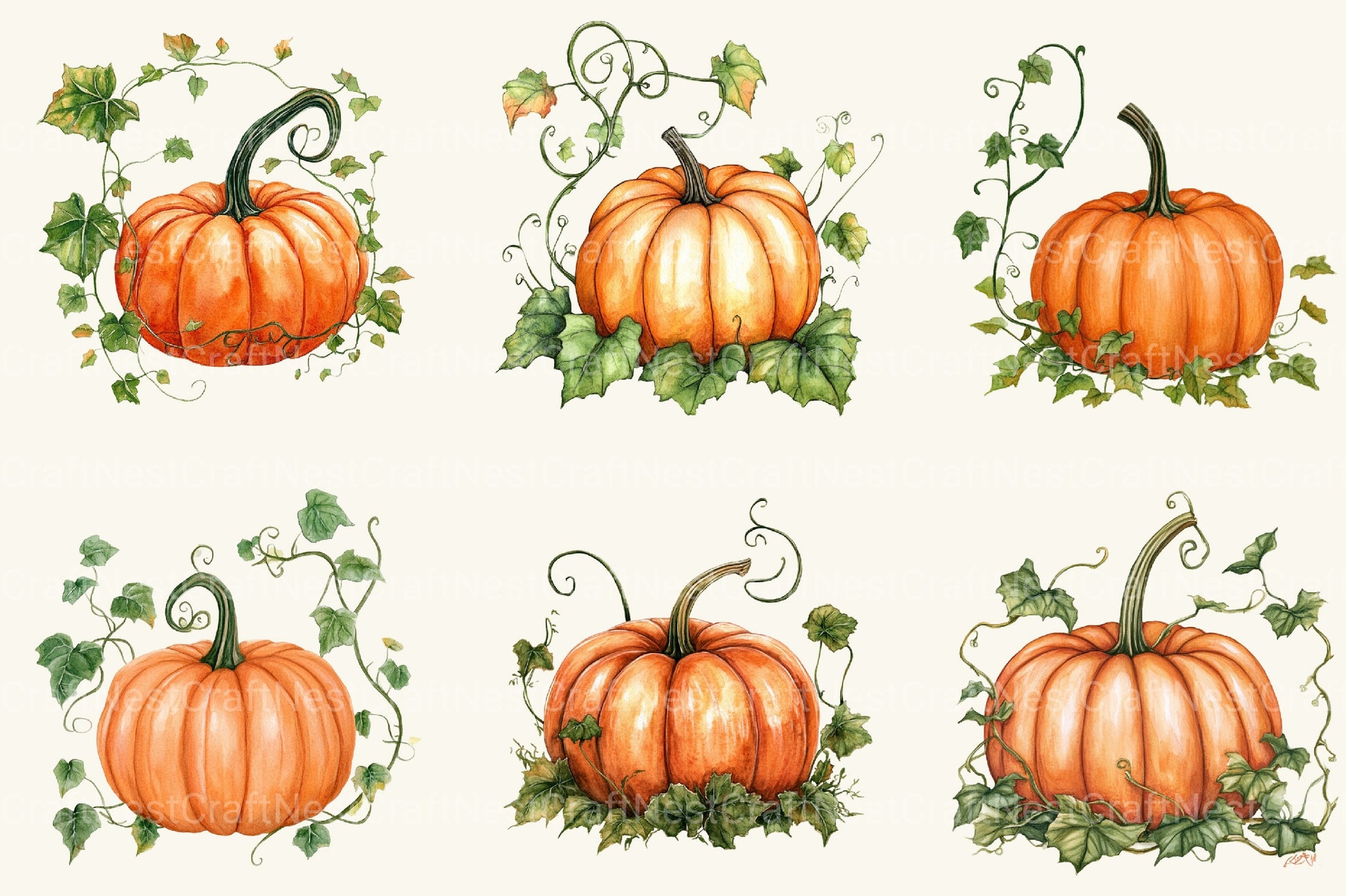 Pumpkin Fall Clipart Bundle - CraftNest - Digital Crafting and Art