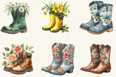 Floral Boots Clipart Bundle - CraftNest - Digital Crafting and Art