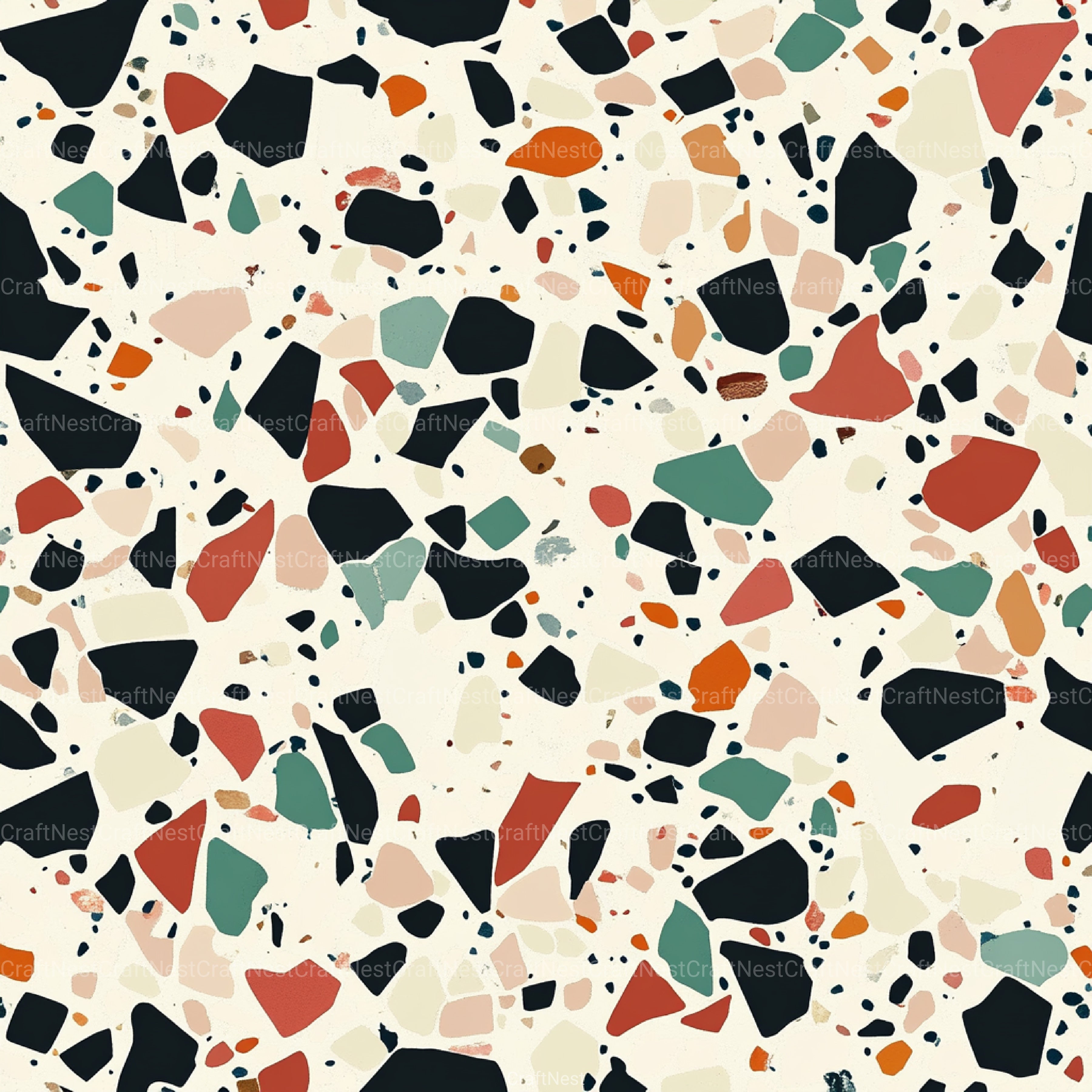 Terrazzo Seamless Patterns Digital Paper - CraftNest - Digital Crafting and Art
