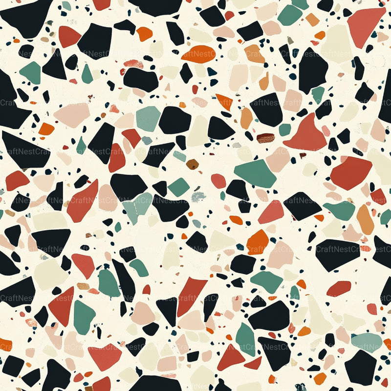 Terrazzo Seamless Patterns Digital Paper - CraftNest - Digital Crafting and Art