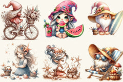 Beach Girl Gnomes Clipart Bundle 3 - CraftNest - Digital Crafting and Art
