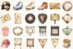 Vintage Baseball Game Day Clipart Bundle 88 - CraftNest - Digital Crafting and Art