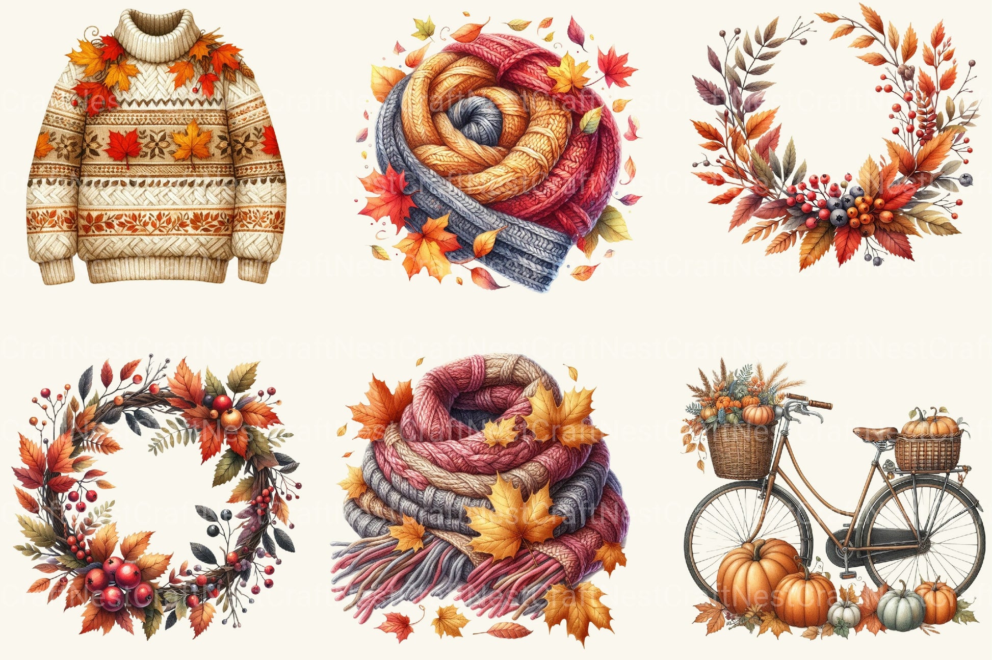 Autumn Collection Clipart Bundle 2 - CraftNest - Digital Crafting and Art