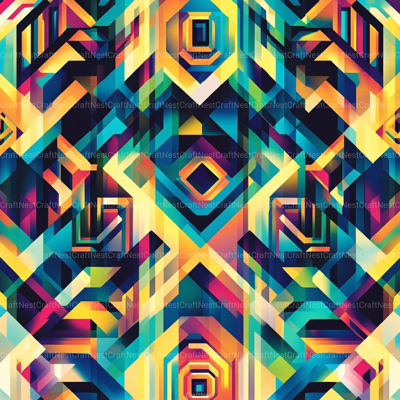 Geometric Seamless Patterns Digital Paper - CraftNest - Digital Crafting and Art