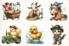 Funny Farm Cartoon Clipart Bundle - CraftNest - Digital Crafting and Art