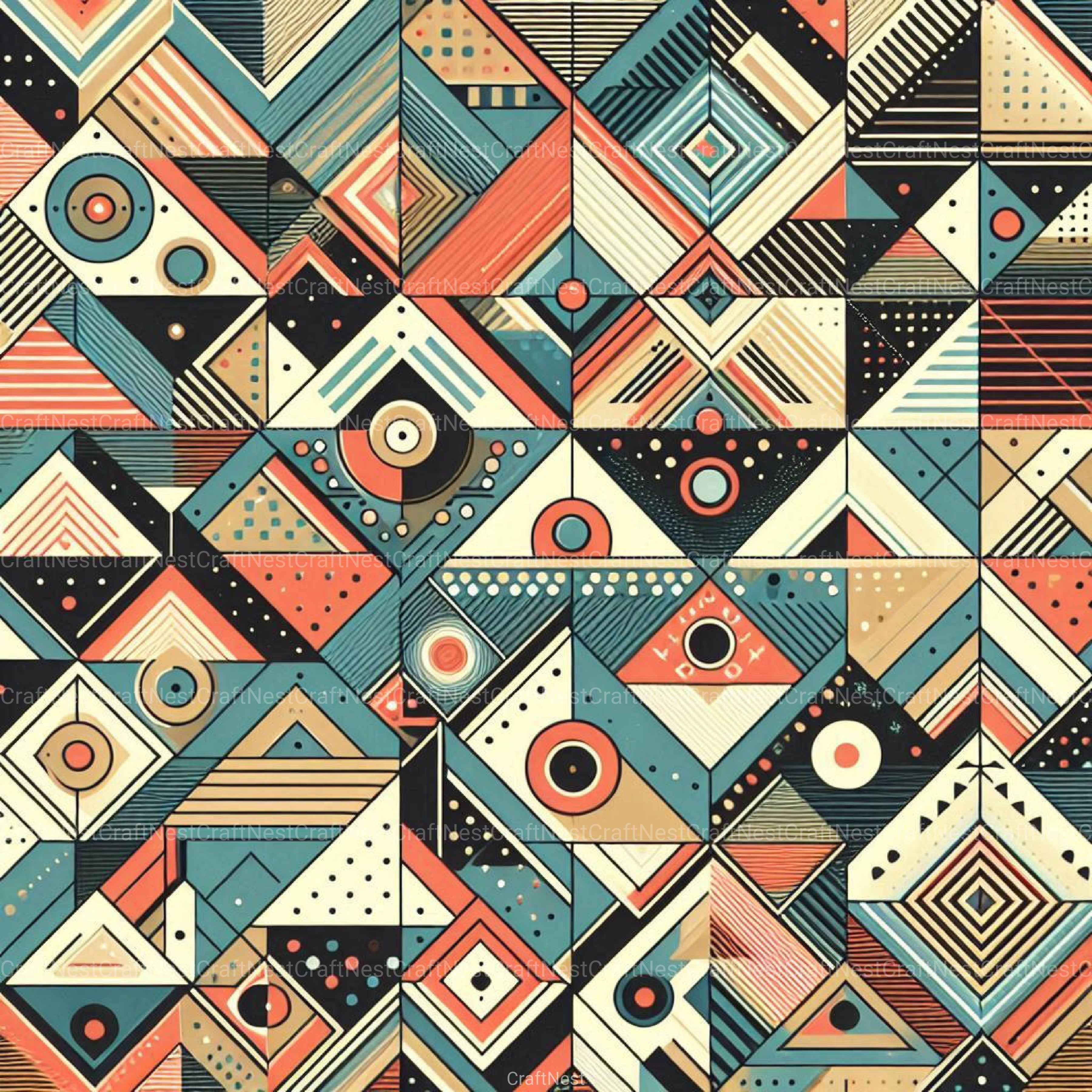 Geometric Triangle Retro Pattern Background Clipart Bundle - CraftNest - Digital Crafting and Art