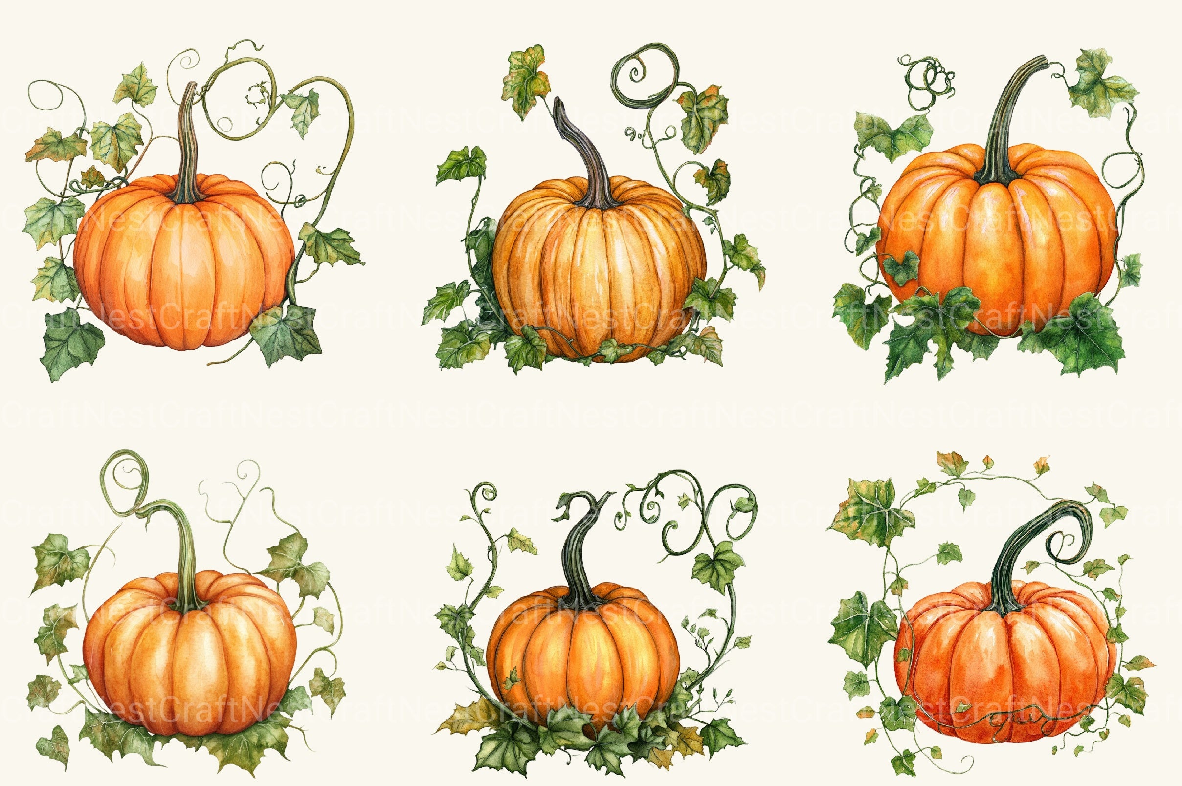 Pumpkin Fall Clipart Bundle - CraftNest - Digital Crafting and Art
