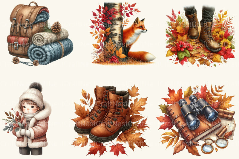 Autumn Nature Walk Clipart Bundle 2 - CraftNest - Digital Crafting and Art