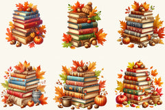 Fall Books Autumn Clipart Bundle - CraftNest - Digital Crafting and Art