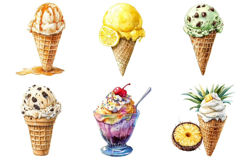Summer Ice Cream Clipart Bundle 2 - CraftNest - Digital Crafting and Art