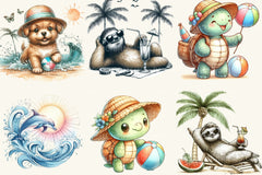 Summer Animals Clipart Bundle 3 - CraftNest - Digital Crafting and Art