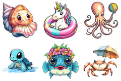 Cute Summer Beach Clipart Bundle - CraftNest - Digital Crafting and Art