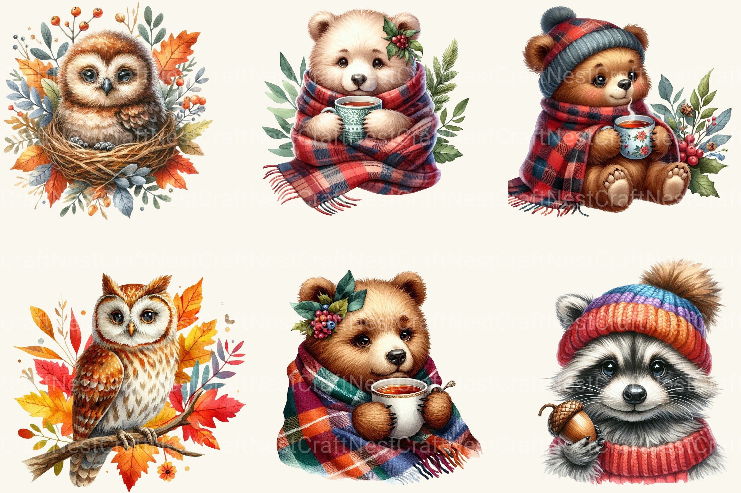Fall Woodland Clipart Bundle 2 - CraftNest - Digital Crafting and Art