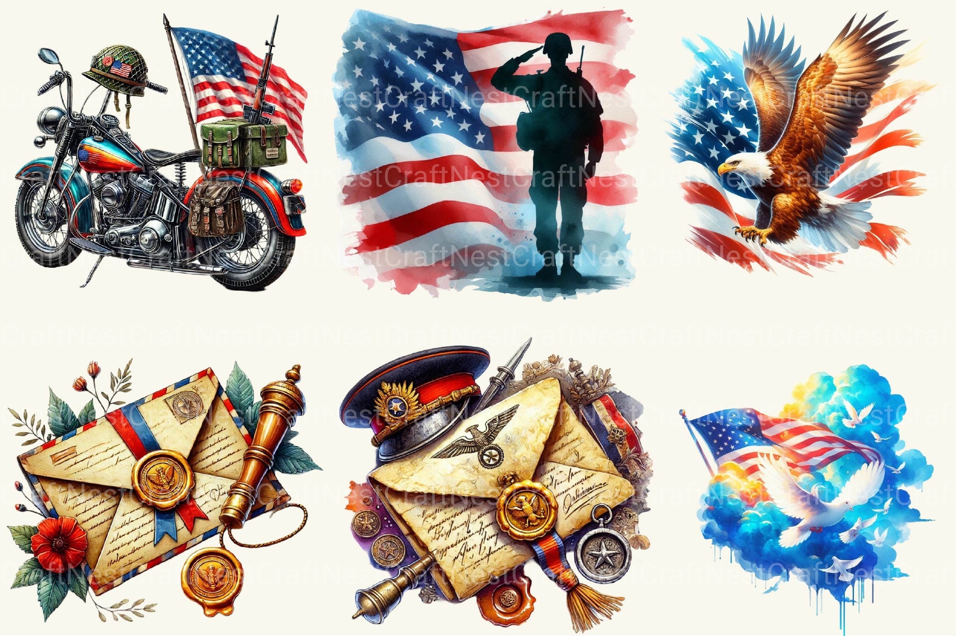 Memorial Day Clipart Bundle 2 - CraftNest - Digital Crafting and Art