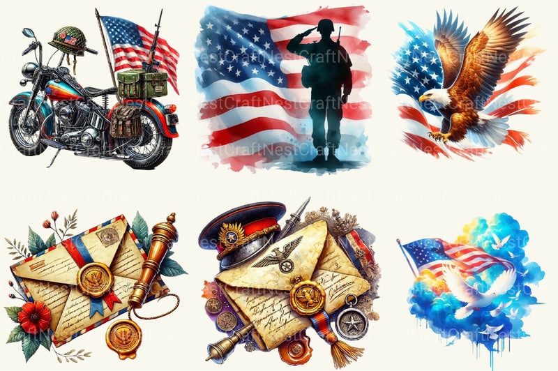 Memorial Day Clipart Bundle 2 - CraftNest - Digital Crafting and Art