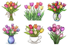 Welcome Spring Tulips Clipart Bundle - CraftNest - Digital Crafting and Art