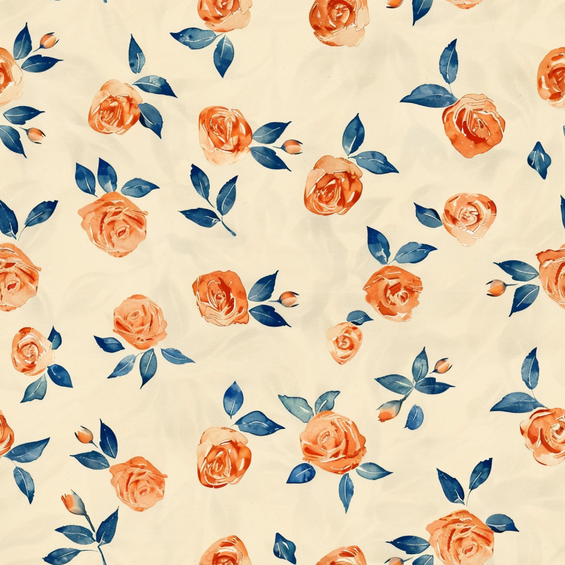 Orange & Blue Floral Pattern Clipart Bundle - CraftNest - Digital Crafting and Art