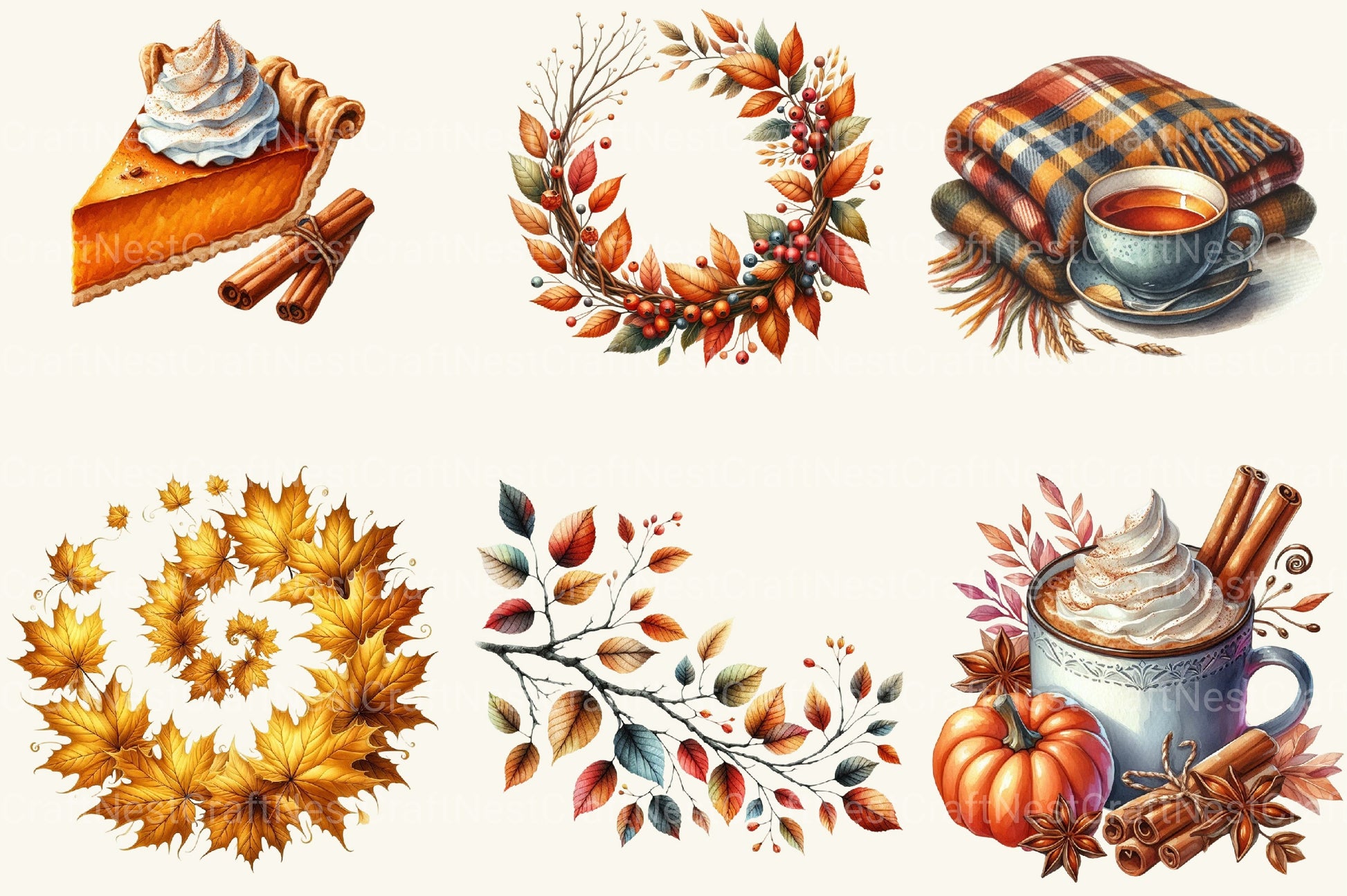 Autumn Collection Clipart Bundle 2 - CraftNest - Digital Crafting and Art