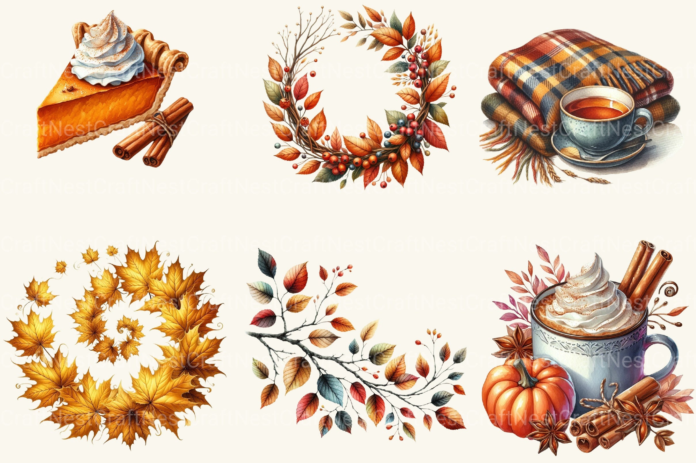 Autumn Collection Clipart Bundle 2 - CraftNest - Digital Crafting and Art