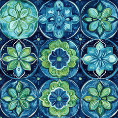 Boho Blue Green Patterns Clipart Bundle - CraftNest - Digital Crafting and Art