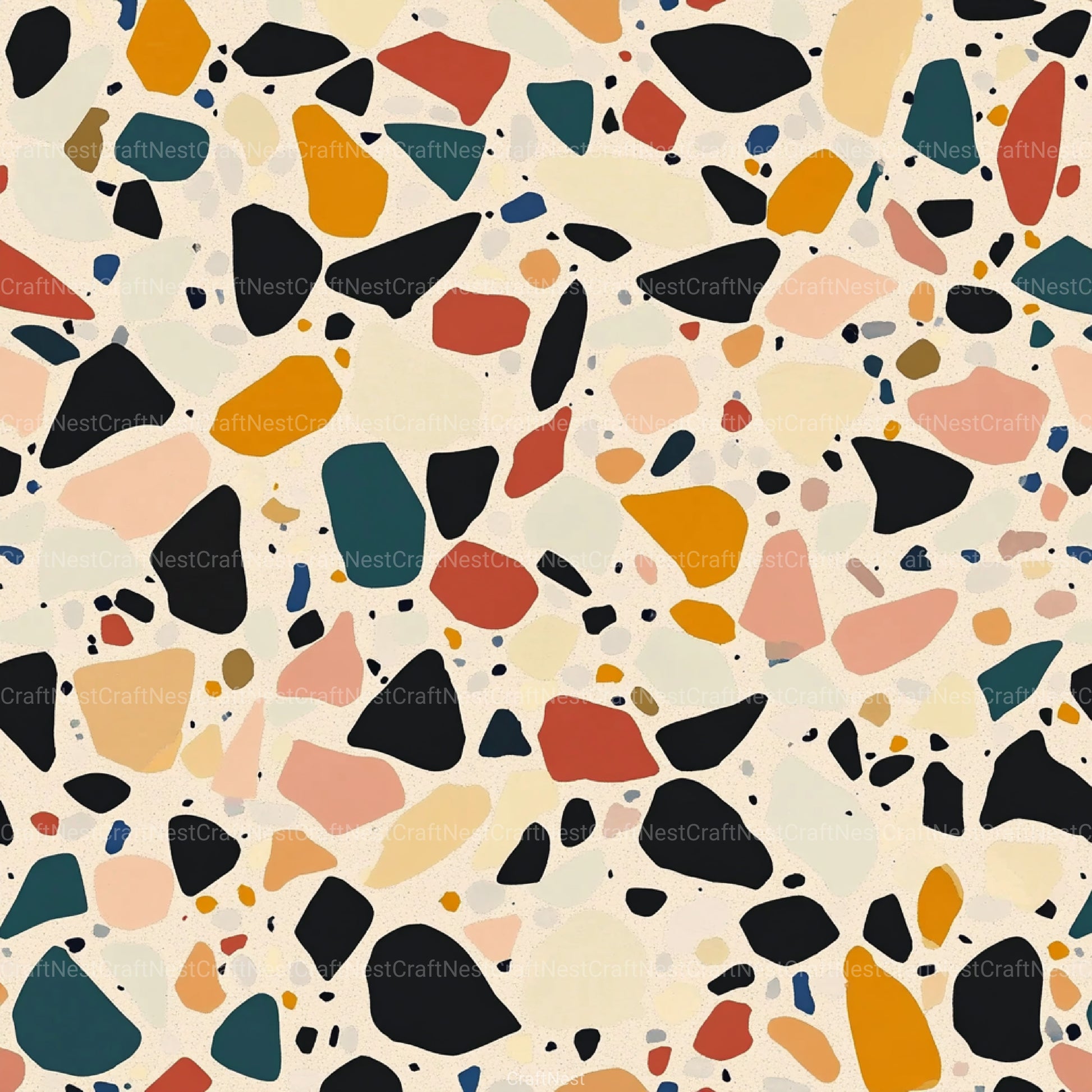 Terrazzo Seamless Patterns Digital Paper - CraftNest - Digital Crafting and Art