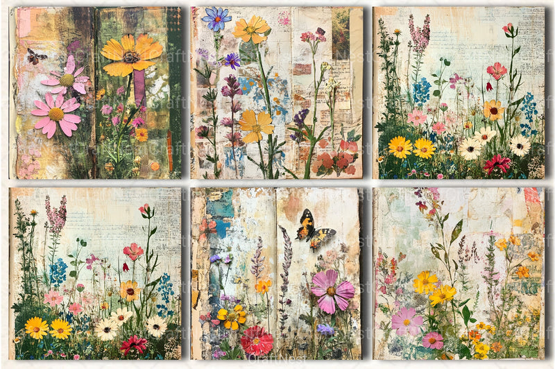 Wildflowers Collage Clipart Bundle - CraftNest - Digital Crafting and Art