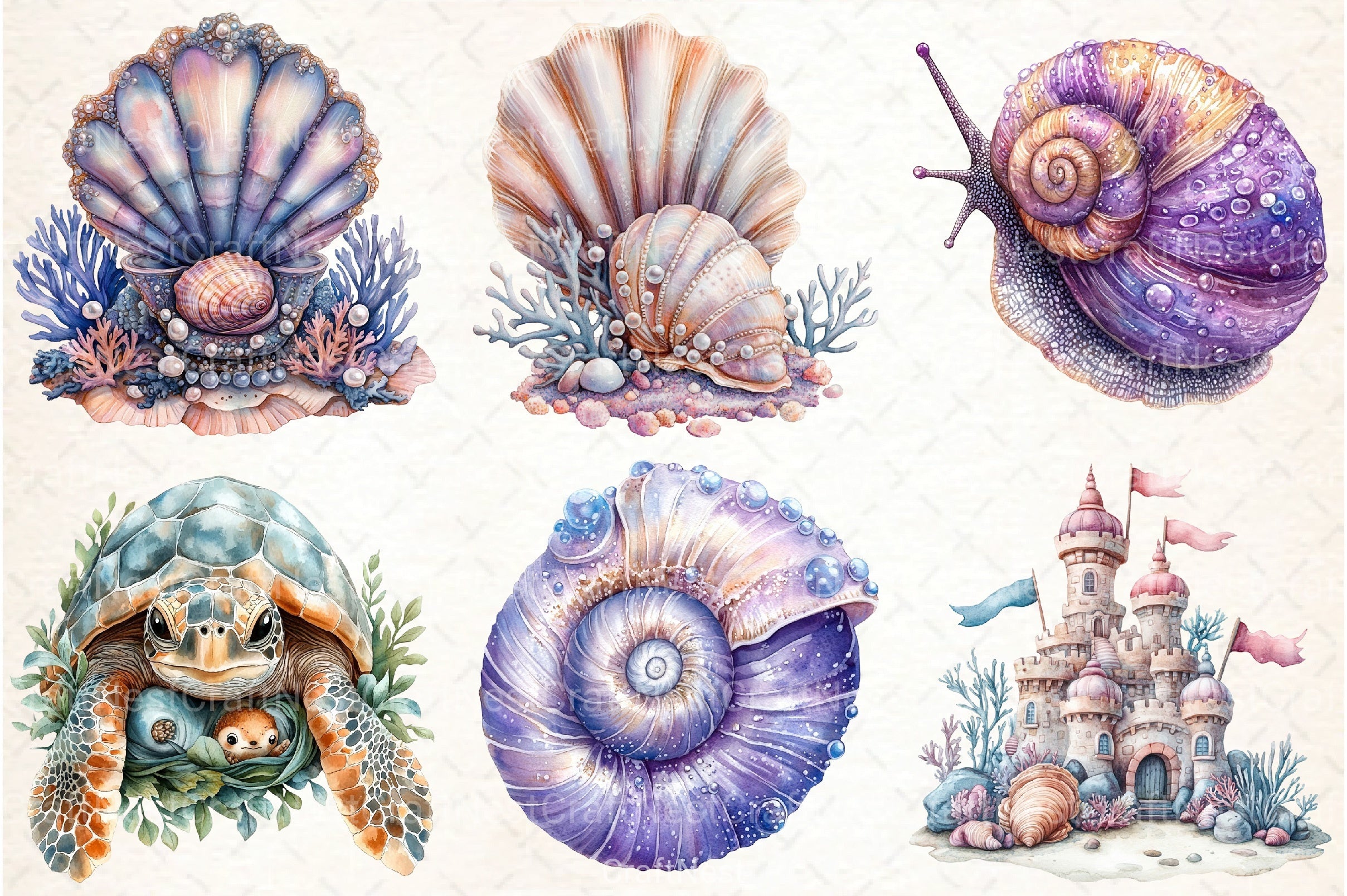 Little Mermaid Under The Sea Clipart Bundle 3 - CraftNest - Digital Crafting and Art