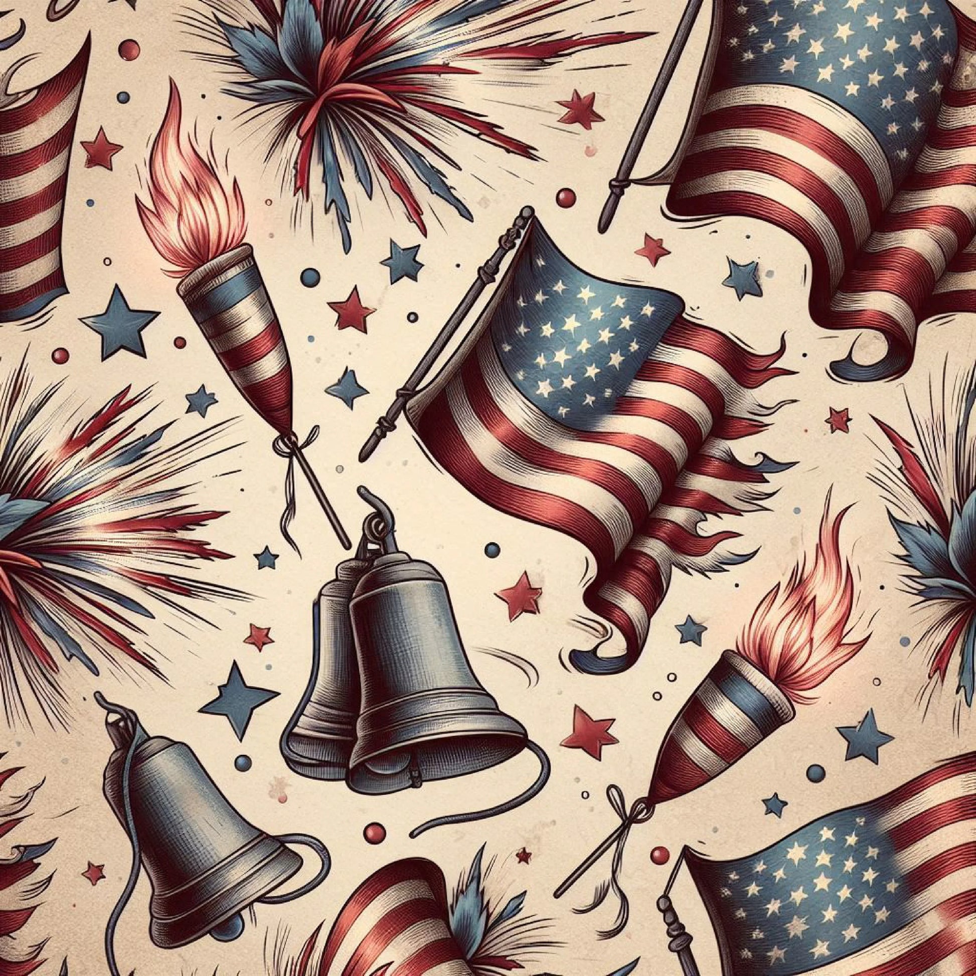 4th of July Pattern Clipart Bundle - CraftNest - Digital Crafting and Art