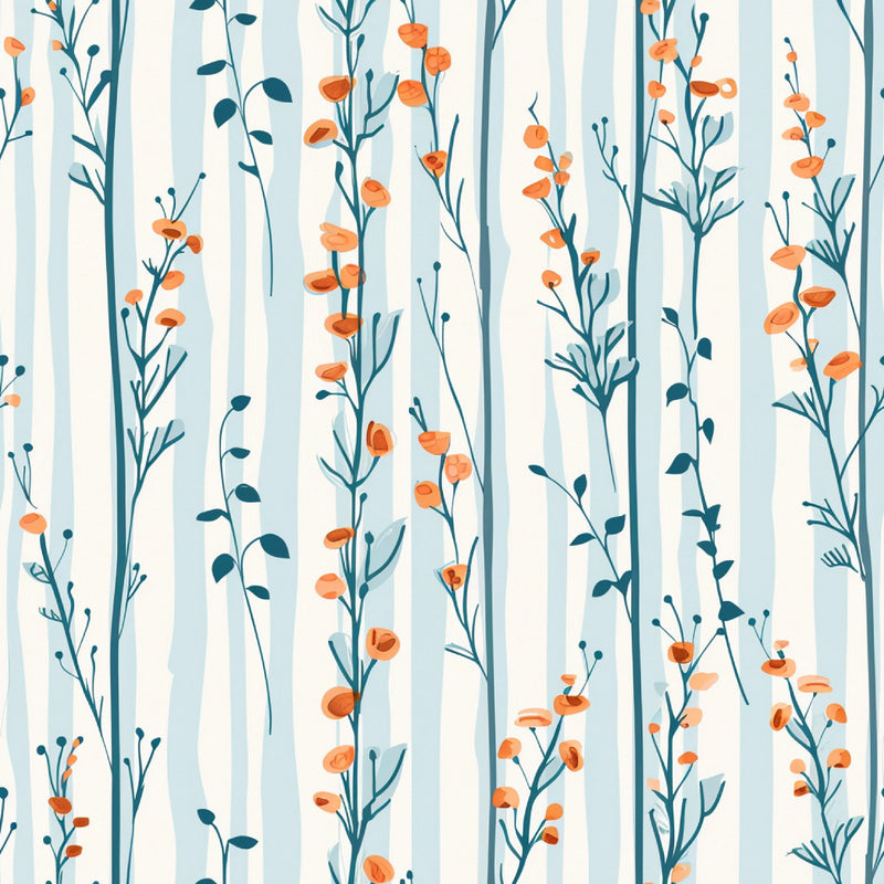 Orange & Blue Floral Pattern Clipart Bundle - CraftNest - Digital Crafting and Art