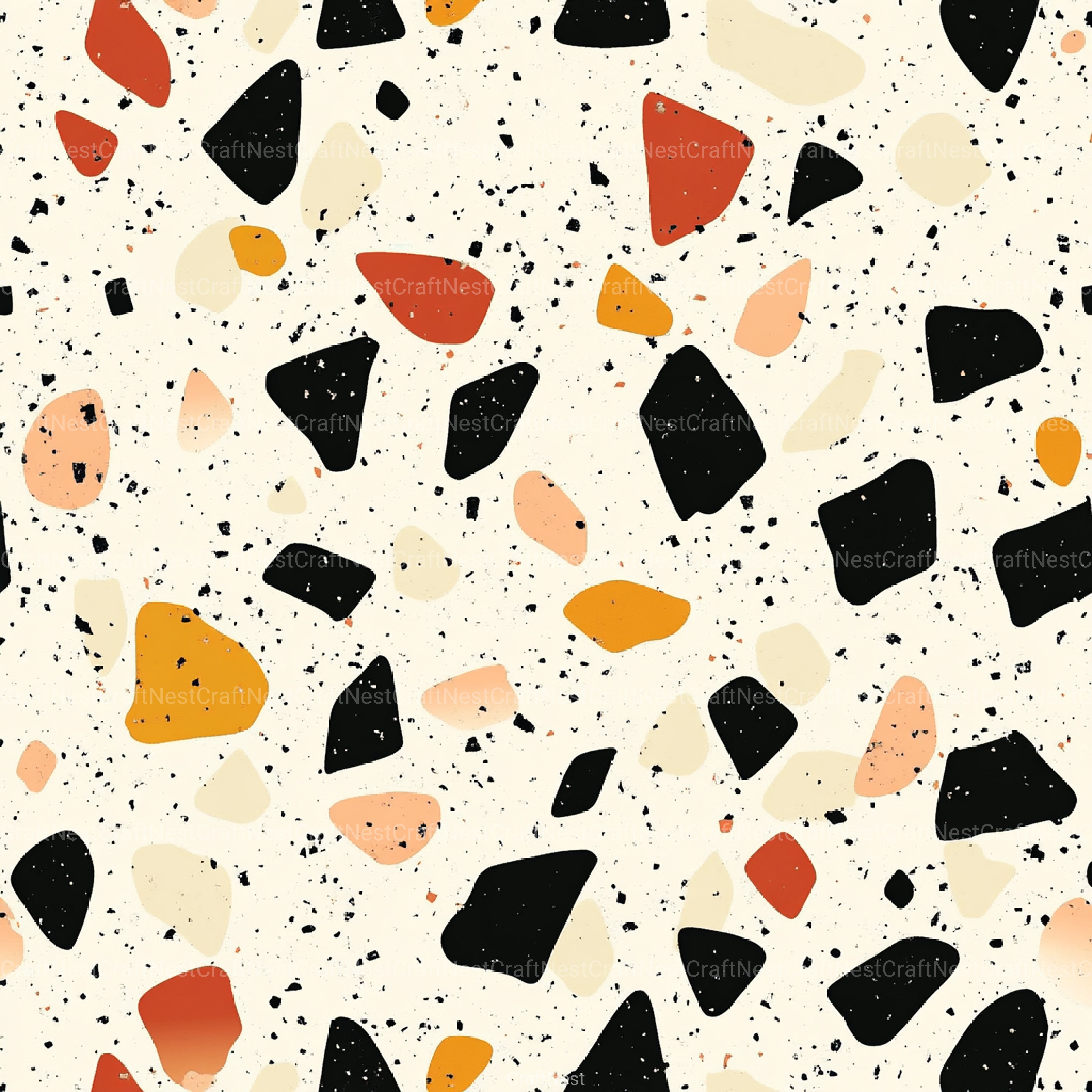 Terrazzo Seamless Patterns Digital Paper - CraftNest - Digital Crafting and Art