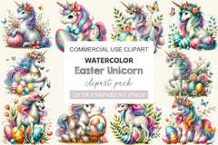 Easter Unicorn Clipart Bundle 2 - CraftNest - Digital Crafting and Art